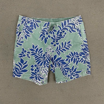 Gap Shorts Mens XL Green Blue Floral Cotton Blend Twill Casual Dad Beach - Image 1 of 4