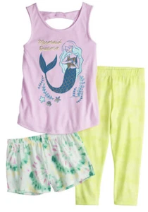 Girl's SO MERMAID Tank, Shorts & Capris Pajama Set Size 6 NWT - Picture 1 of 5