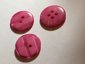 15 STÜCK TASCHE NEU 7/8 ZOLL CYBER PINK PERLENSTREIFEN GLO KNÖPFE - Bild 1 von 3