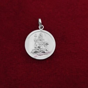 Lord Shiv Shankar Bhagwant Meditation Pendant in Pure Silver Ompoojashop - Picture 1 of 3