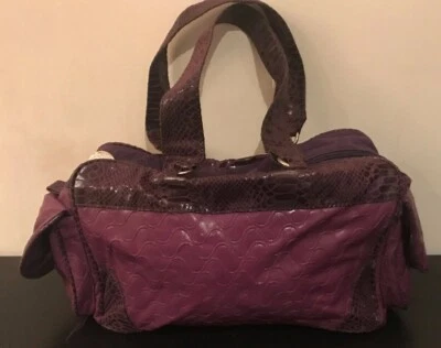LUNA LLENA PURPLE CROCODILE HANDBAG TOTE CARRY BAG - Image 1 of 4