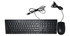 Dell KB216p1 Wired/USB Keyboard+MS116c Wired/USB Mouse USED KEYBOARD CLIP BROKEN - Picture 1 of 12