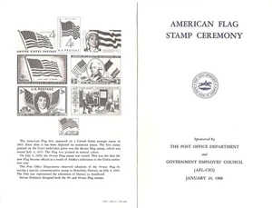 #1338 Programa de Ceremonia del Primer Día 6c Bandera Americana Sello Bobina - Imagen 1 de 2