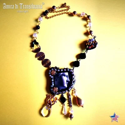 Baroque Jewelry Rococo Pendant Luxury Art Chunky Antique Statue Greek Mythology - Image 1 of 4