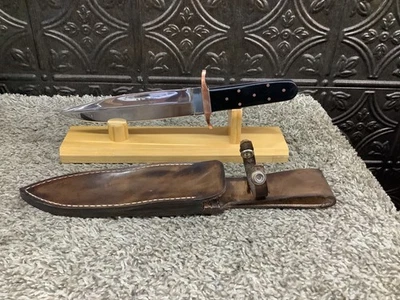 Custom Double Edged 1095 Steel G10 Handle Copper Guard Knife By Ray Richards - Image 1 of 4