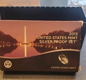 2013-S US Mint Silver Proof Set with COA (63.00 In Silver Alone) - Picture 1 of 3