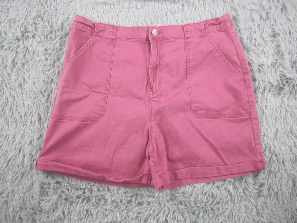 Pantalones Cortos Gloria Vanderbilt Para Mujer XL Rosa Tiro Alto Bolsillos Delanteros Traseros Elásticos Foto 1 de 4