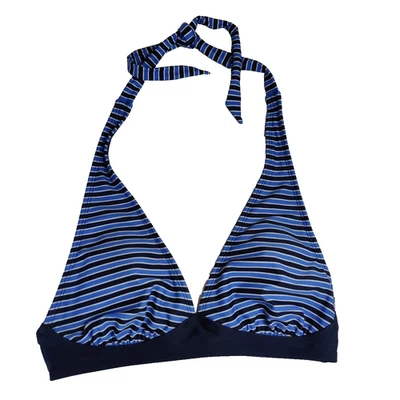 Gap Body Halter Bikini Top Women's Small Blue Stripe Swimsuit Swim Bathing - Image 1 of 4