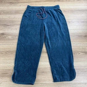 Matilda Jane Get Inspired Velour Cropped Drawstring Pull On Pants Teal Sz Large - Picture 1 of 9