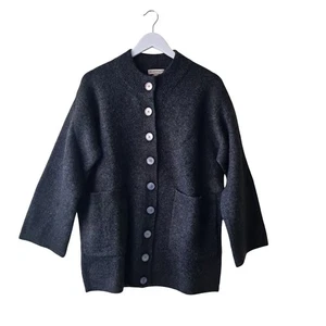 Neu mit Etikett J. Crew Oversized Milano Stitch Cardigan Pullover meliert anthrazit Gr. XS - Bild 1 von 13