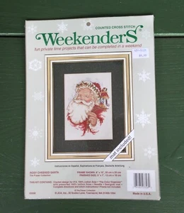  Kit de punto de cruz de Papá Noel con mejillas rosadas de colección fines de semana con tapete 8 X 10� - Imagen 1 de 3