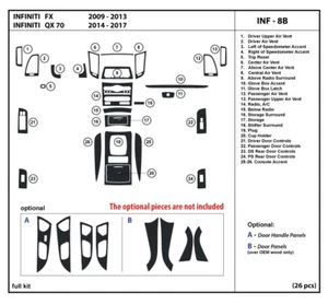 Carbon Fiber Dash Trim Kit for Infiniti FX 2009-2013 / QX70 2014-2017 Interior - Picture 1 of 1