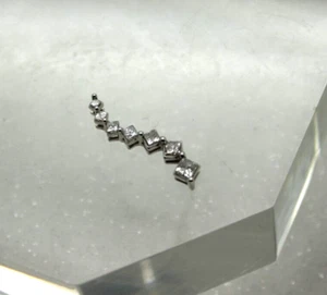 ZEI 14k White Gold PRINCESS CUT .70ctw DIAMOND JOURNEY PENDANT, Lovely Design - Picture 1 of 9