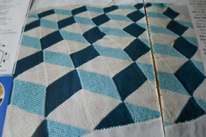 Knitting Pattern To Make Lovely Cuboid Blanket/ Throw In 3 Colours of Aran. - Picture 1 of 1