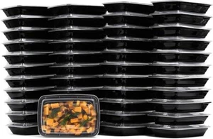Contenedores de almacenamiento de alimentos reutilizables de 28 oz con tapas - Paquete rectangular de 10 sin BPA - Imagen 1 de 7