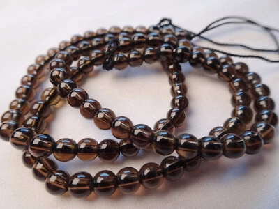 Contas de pedra redondas lisas 16" quartzo esfumaçado natural 4,25 mm A214 DNG - Imagem 1 de 3