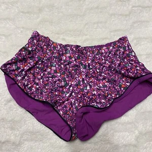 Lululemon Athletica Shorts Women Geometric Print Activewear Runner Elastic Waist - Picture 1 of 10