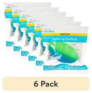 (6 pack) Blue/Green Light-Up Football Party Favor, by Way To Celebrate - Picture 1 of 4