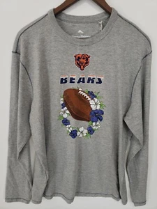 NEW Tommy Bahama Mens NFL Chicago Bears L/S Shirt Gray Graphic Size Medium - Bild 1 von 6