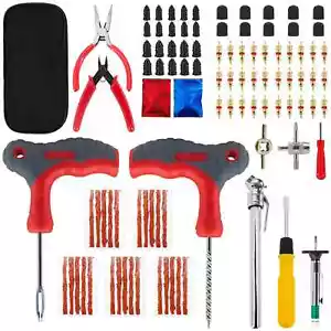 Car Tire Repair Tool Set Auto Emergency Flat Tire Puncture Plug Vacuum Film Nail - Picture 1 of 27