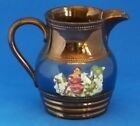 Prattware copper lustre vintage Victorian antique blue band jug