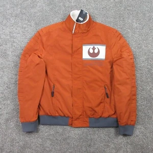 Star Wars Jacket Mens Medium Orange Rebel Pilot Flight Disney Aviator Coat NWT - Picture 1 of 15