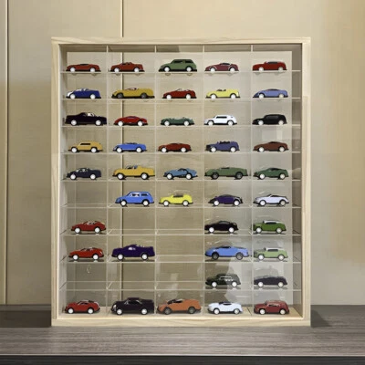 1:64 Toy Car Wall Shelf Hot wheels Matchbox Display Box Case for 50 Cars UK
