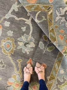 Oushak Hand Knotted Peach 4x6, 5x8, 6x9, 8x10, 9x12, 10x14, 12x15 Wool Area Rug - Picture 1 of 2