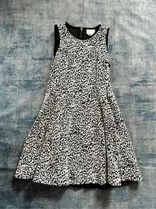 Abito senza maniche Kate Spade bianco e nero stampa leopardata testurizzato taglia XL - Foto 1 di 10