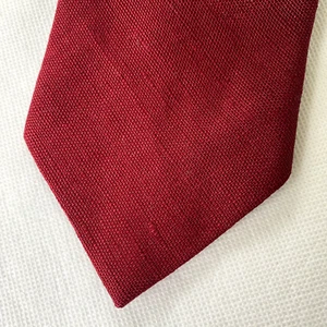 Barneys New York Vintage Tie Mens Red Irish Linen Wide Soft Unstructured Necktie - Picture 1 of 4