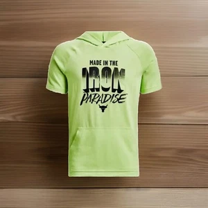 Under Armour Project Rock 'Iron Paradise' Boys' Size Medium Short Sleeve Hoodie - Picture 1 of 4