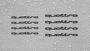 8x calcomanías adhesivas quattro. Traje audi tt a4 a1 s4 s5 rs4 rs5 a3 s3 rs3 a6 s6 rs6 - Imagen 1 de 3