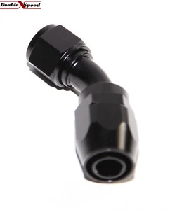 Adaptador de montaje de extremo de manguera de línea de aceite/combustible/gas giratorio de 45 grados NEGRO -12AN AN12 - Imagen 1 de 4