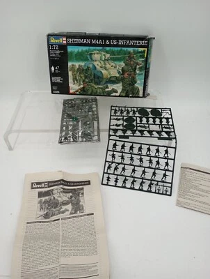 复古 Revell 03164 美国陆军 M4A1 谢尔曼坦克和美国步兵 1/72 开箱 — 第 1/4 张图片