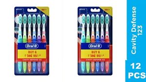 12 Pack Oral-B All Rouder Medium Ergonomic Z Shaped Bristles Manual Toothbrush
