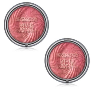 Pack of 2 Makeup Revolution Beauty Vivid Baked Highlighter, Rose Gold Lights - Picture 1 of 5