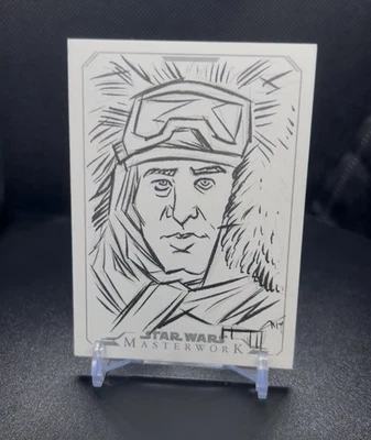 Star Wars Masterwork Topps 2015 Artist Sketch Card 1/1 Chris Raimo Han Solo Hoth - Image 1 of 2