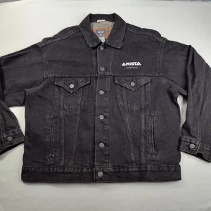Vtg Arista Records Jean Jacket A Team Embroidered Music Industry Promo Employee - Picture 1 of 12