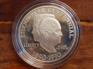 1890-1990 P Eisenhower Centennial Silver Dollar BU - Picture 1 of 2