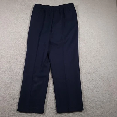 Alfred Dunner Pants Womens 16 Navy Blue Pull On Elastic Waist Polyester Classic - Image 1 of 4