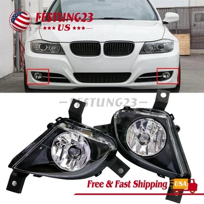 Par de luces antiniebla para BMW 335D 328i xDrive 2009-2011 sedán parachoques lámpara lente transparente Foto 1 de 4