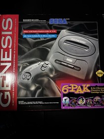 Sega Genesis Model 2 Console with 3 Controllers and Sonic 2 6-Pack Xmen 2 CIB