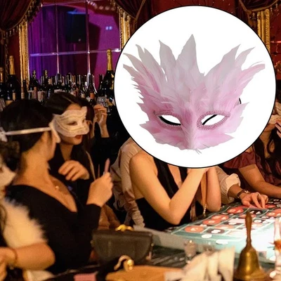 Feather Masquerade Mask Fancy Dress Eye Mask for Party Prom Fancy Dress Ball - Image 1 of 2