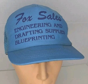 Fox Sales Engineering And Drafting Supplies Trucker Hat Cap Men Blue Snapback - Picture 1 of 6