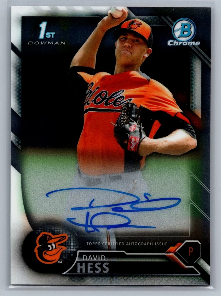 2016 Bowman Chrome #CPA-DH David Hess Baltimore Orioles Auto - Image 1 of 2