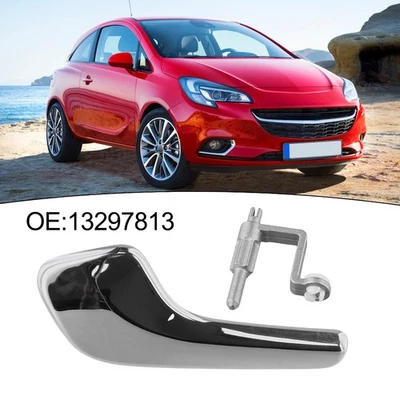 Interior Chrome Door Handle Compatible with For VAUXHALL For OPEL For CORSA MK3 - Image 1 of 4