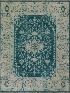 Oushak Turkish Accent Rug 3x4 Vegetable Dye Hand-knotted Wool Oriental Carpet - Picture 1 of 19