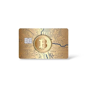 Bitcoin Gold Credit Card Sticker Holographic Debit Card Skin Cover - Picture 1 of 4