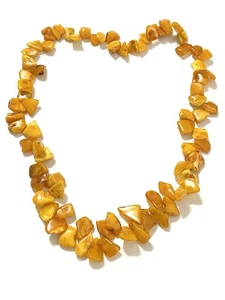 VINTAGE BUTTERSCOTCH, BALTISCH, EIGELB BERNSTEIN PERLENKETTE GROB GELB - Bild 1 von 24