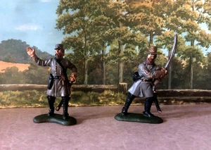 HANDBEMALTE Bürgerkrieg Spielzeugsoldaten - CSA Offiziere in der Schlacht von Gettysburg - Bild 1 von 2